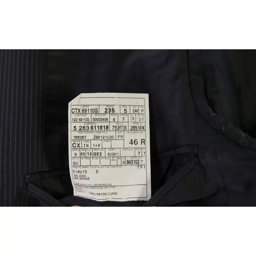 Gucci Tom Ford Era Gray Thin Striped Peak Lapel Wool Mohair 2-Btn Suit 36R